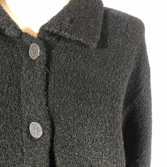Coldwater Creek Women's Size XL** Black Wool Blend Button Front Jacket - Picture 6 of 9